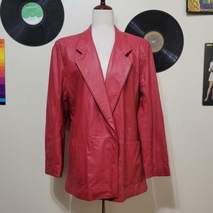 J.F.S. | 80s Vintage Red Leather Jacket